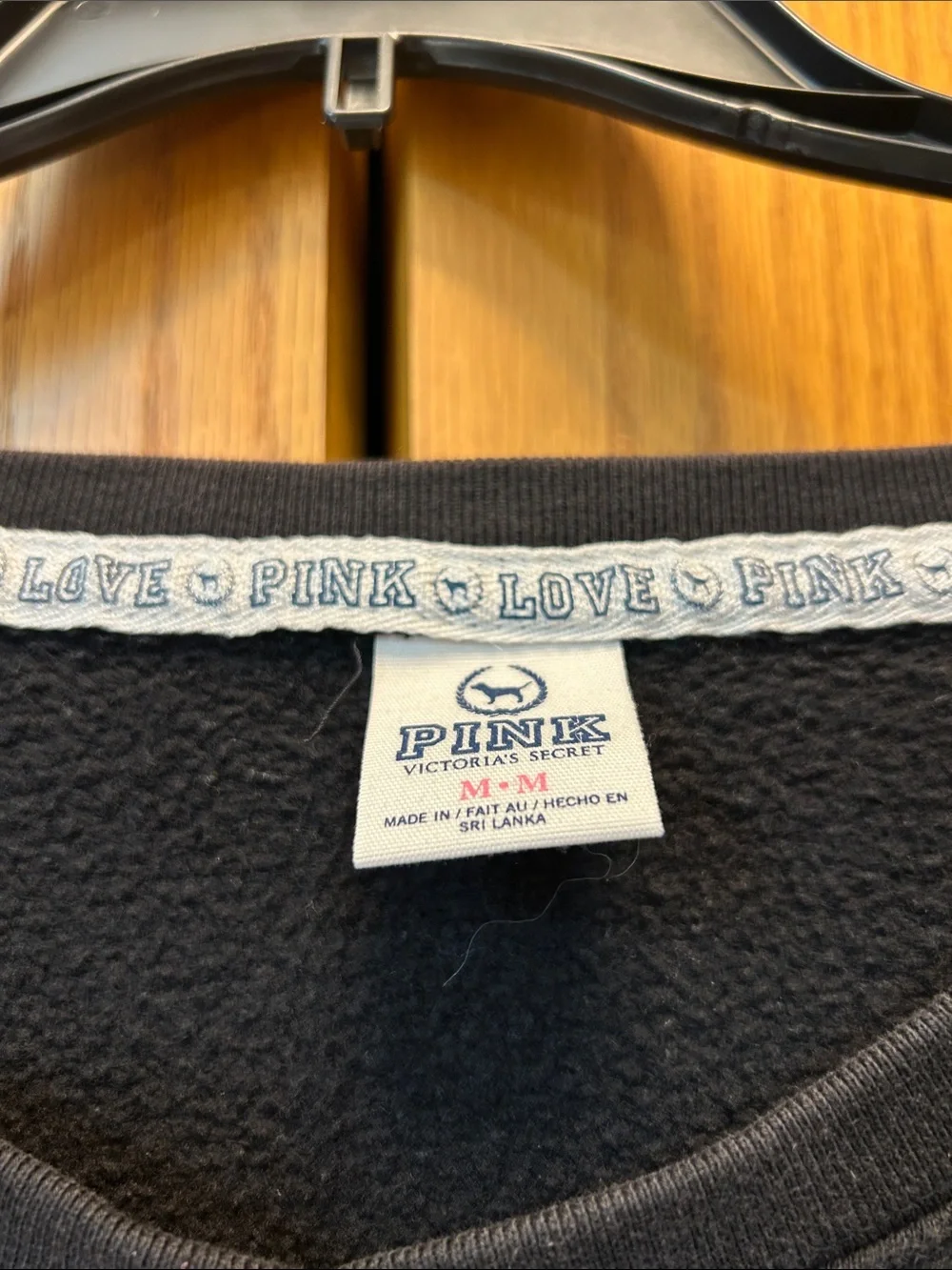 PINK Victoria's Secret Black V-Neck Sweater with Pink '86'